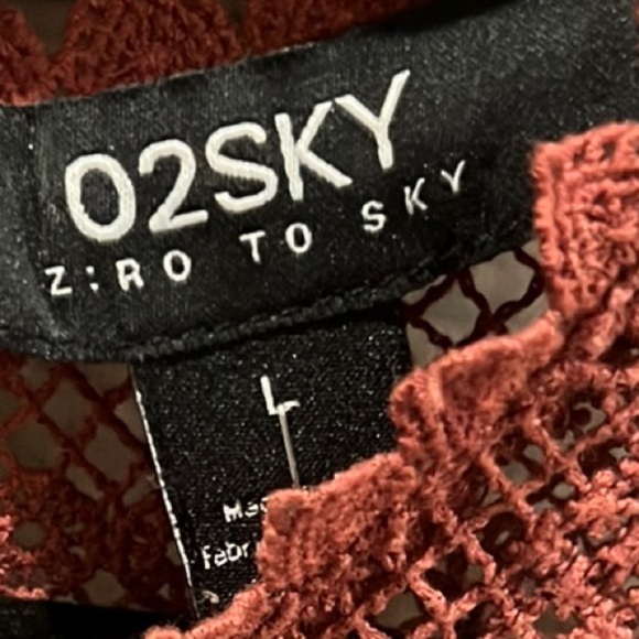 Anthropologie 02Sky Rust Lace Sheath Dress size Large - Picture 2 of 13